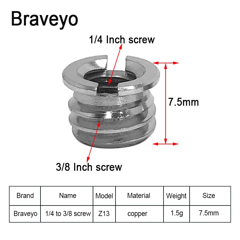 Camera Universal Conversion Screws Nut Tripod Monopod Ballhead Photography Accessories Mount Adapter Switch 1/4 M6 to 3/8 inch