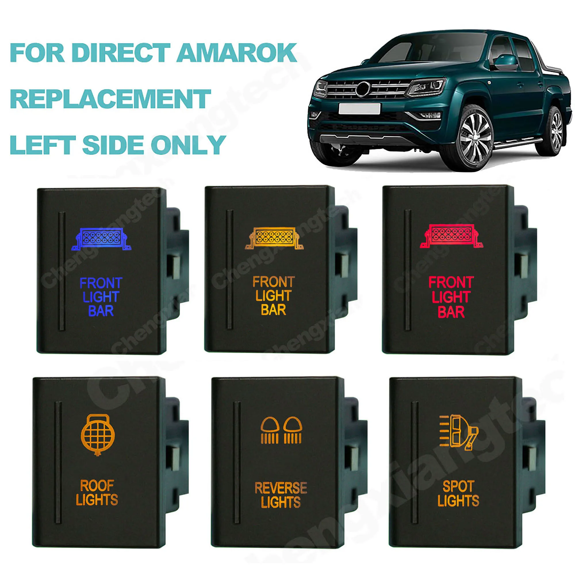 Interruttore A Pulsante Per Auto Da 12Volt 3Amp Per Sostituzione Oem Amarok On Off Barra Per Luci Anteriori A Doppio Led Adatta Solo Per Vw Volkswagen