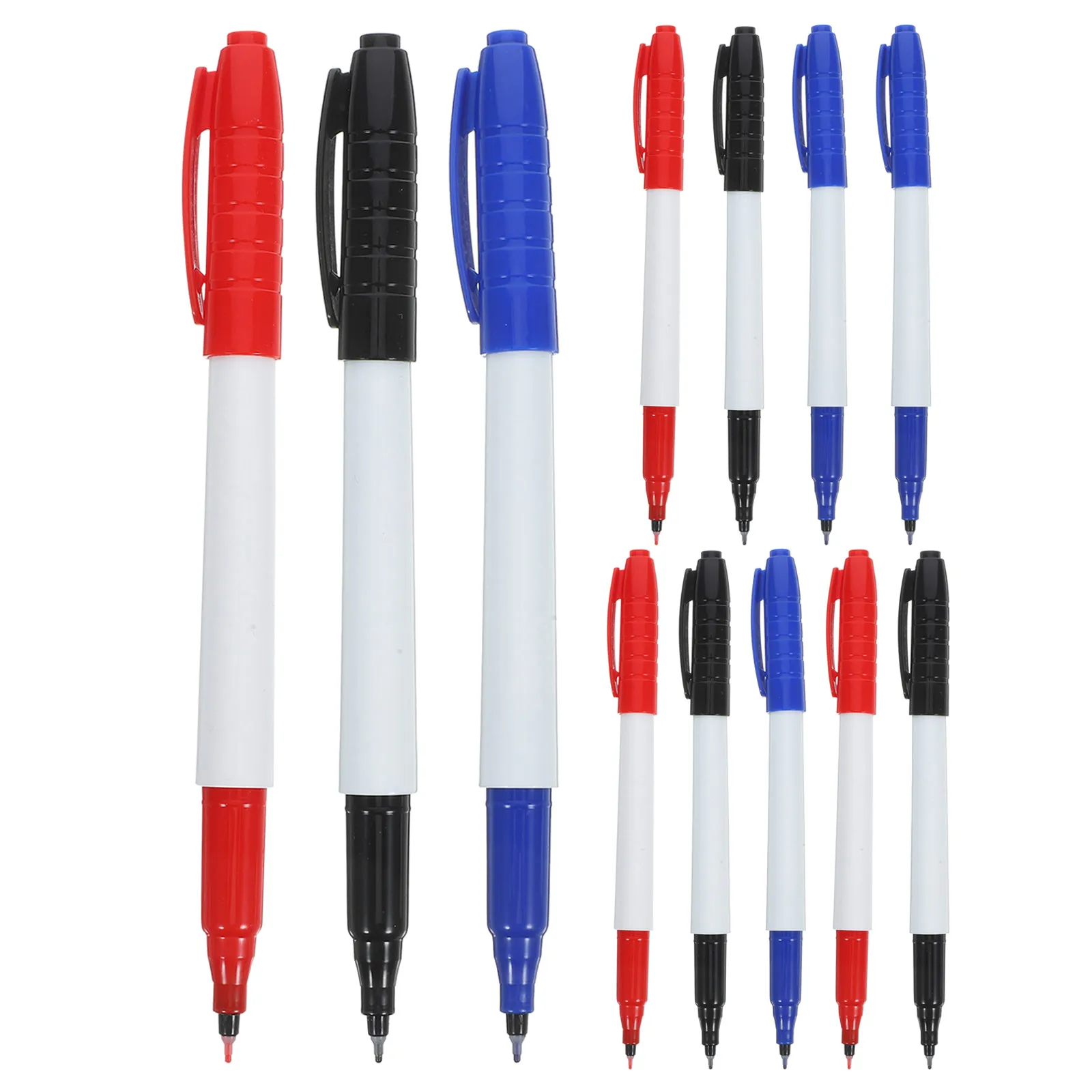 12Pcs 파인 포인트 0.5mm 드라이 지우기 마커 컬러 화이트 보드 펜 학교 사무실 홈 유리 플라스틱 보드 미니 용 지울 수있는 펜