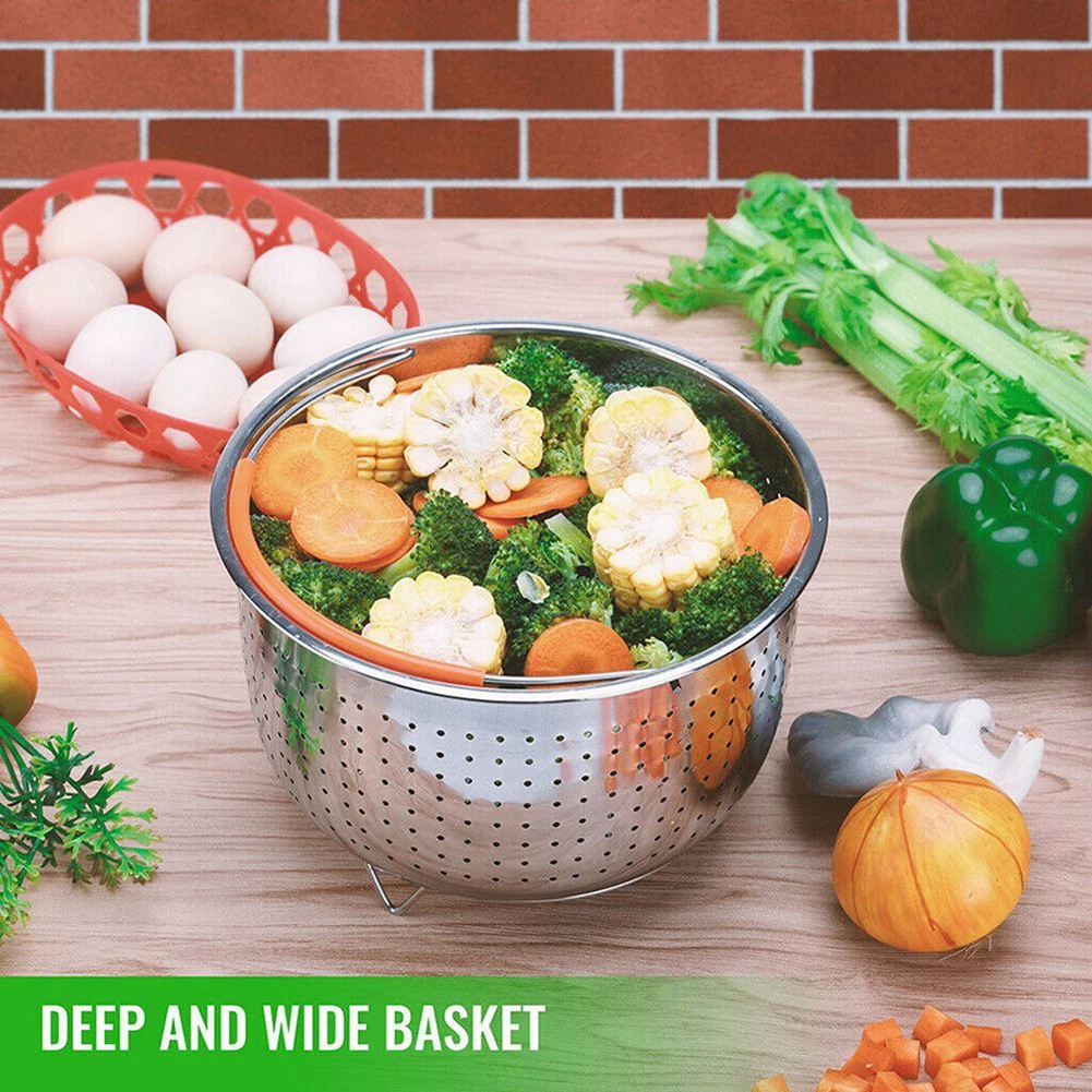Steamer Basket Stainless Steel Kitchen Steamer Insert Pot Pressure Cooker Anti-scald Fruit Cleaning