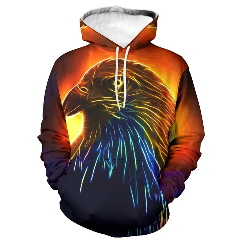 thumbnail image 1 of Sudadera con capucha con estampado 3D de águila y halcón para hombre, sudadera informal de talla grande, sudadera de manga larga, ropa de calle para hombre, 1 of 5