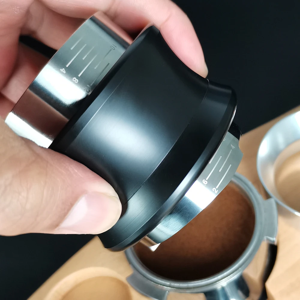 Distributore e pressino per caffè IKAPE, distributore di caffè espresso con profondà regolabile 2 in 1 adatto per portafiltro senza fondo da 51/54/58 mm  15