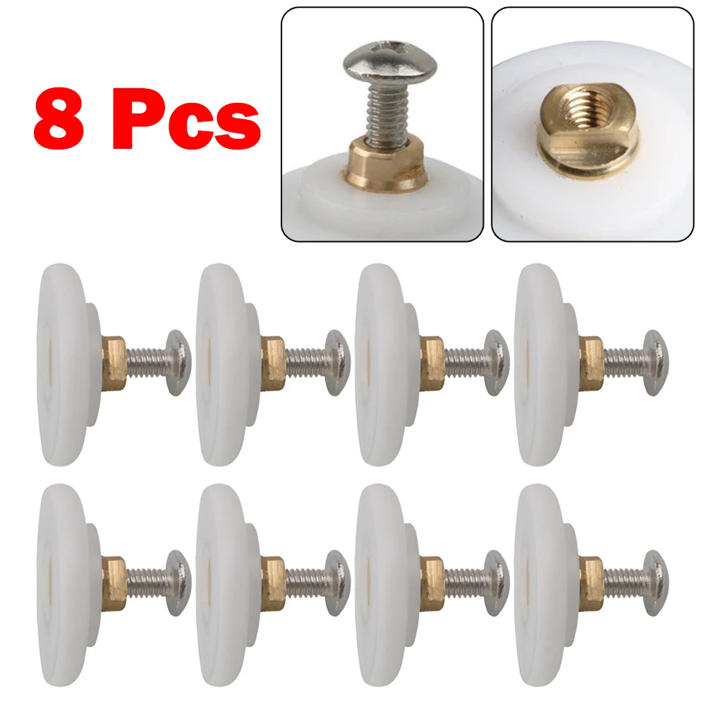 Old Fashioned Sliding Door Arc Bathroom Pulley Hanging Wheel 8pcs Bathroom Glass Door Hanging Wheel Shower Room