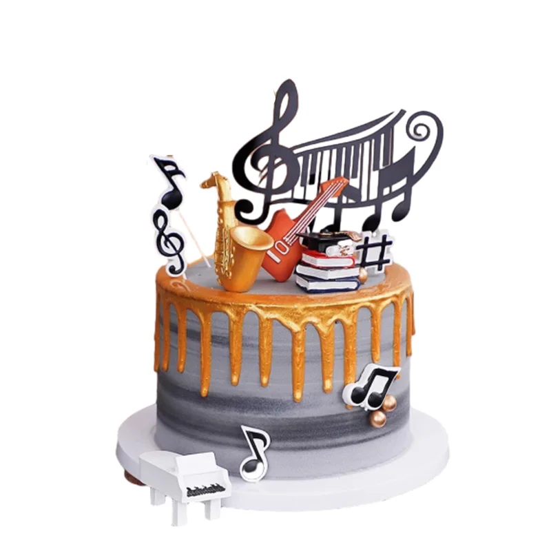 Invasye 2 PCS Music Singer Cake Topper, Tayl Girl Cupcake