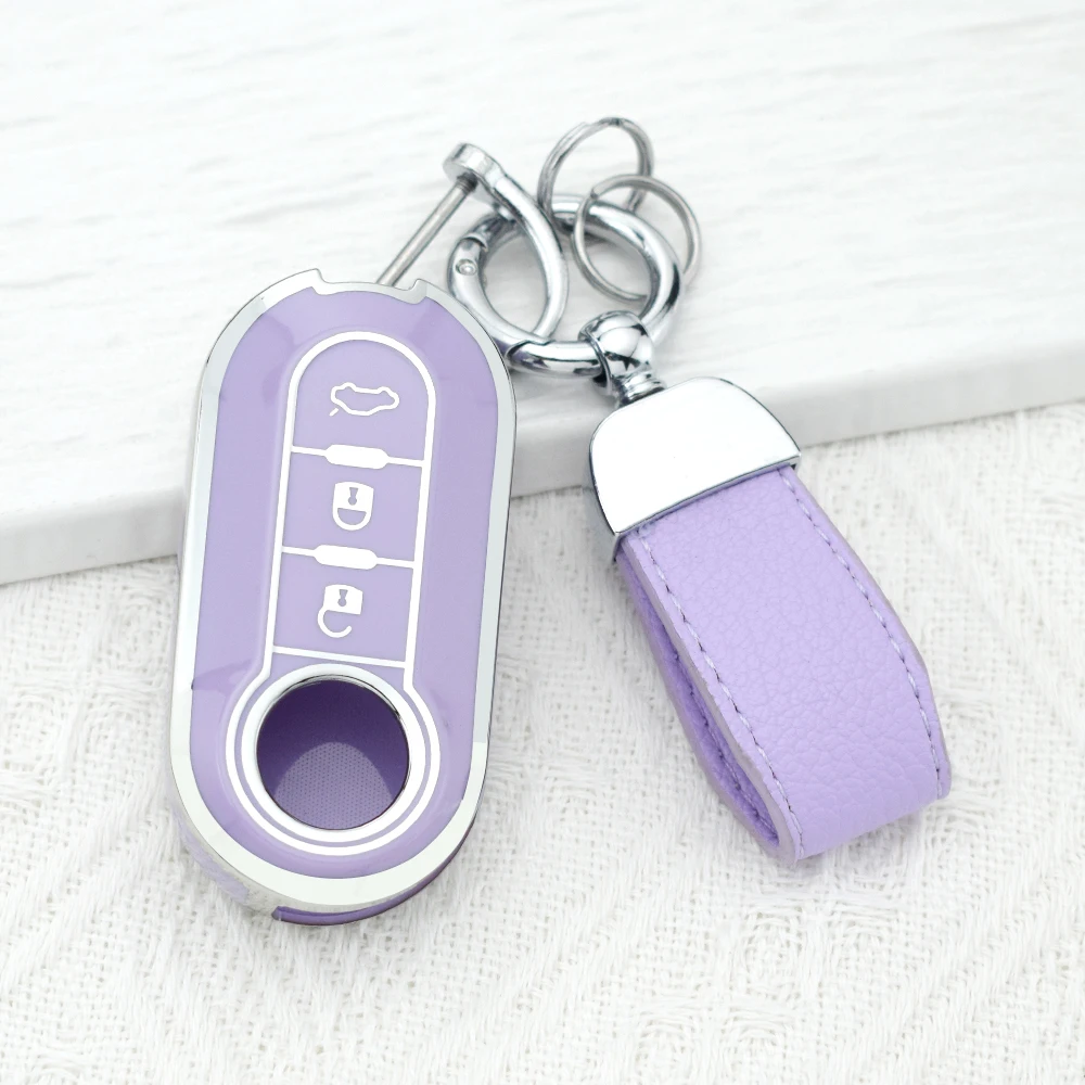Deluxe TPU Car Key Case Cover with Keychain Accessories