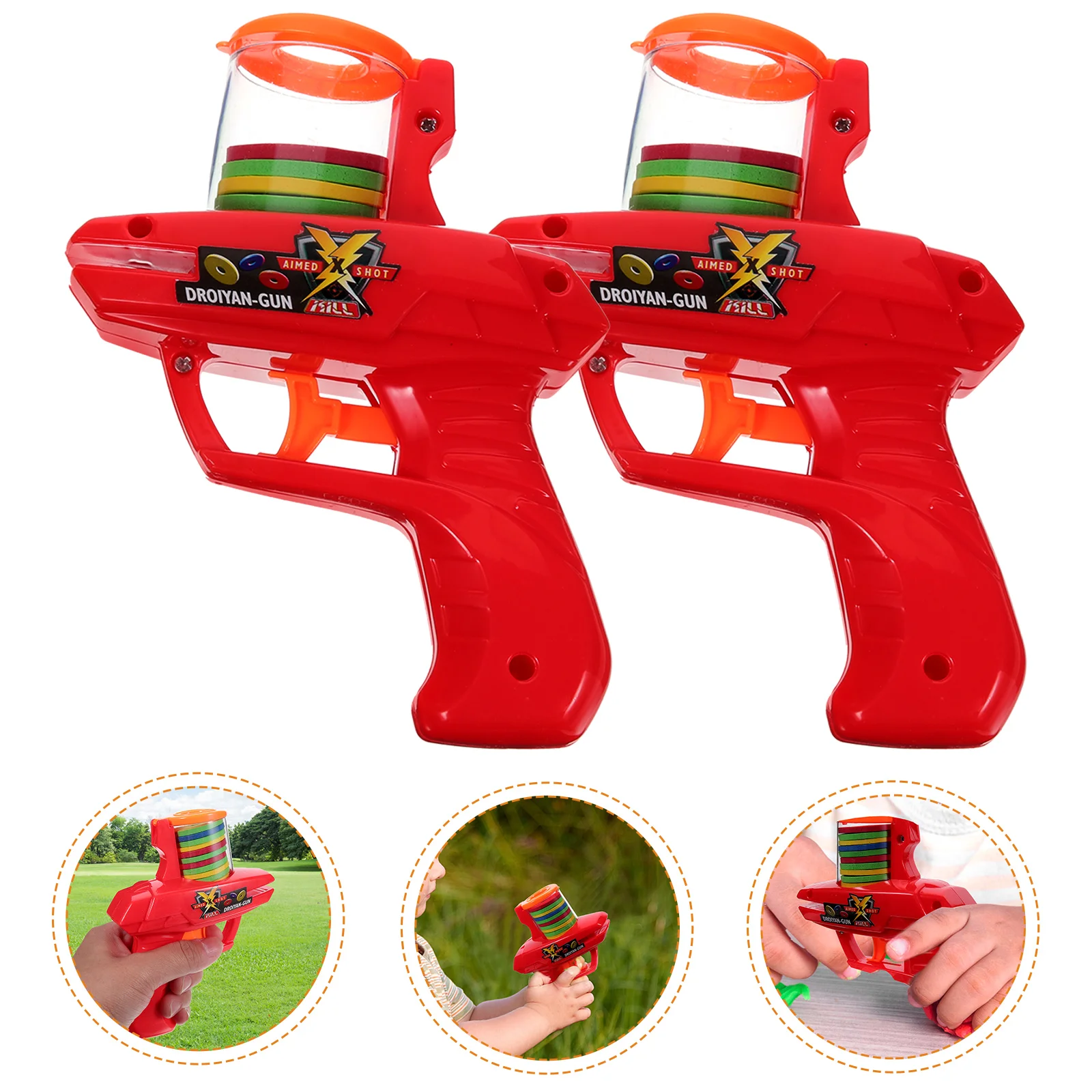 Saucer Disc Launcher Toys Foam Disc Shooter 2Pcs Flying Foam Disc Toys Remote Control Robot Toy Flying Saucer Guns Boys