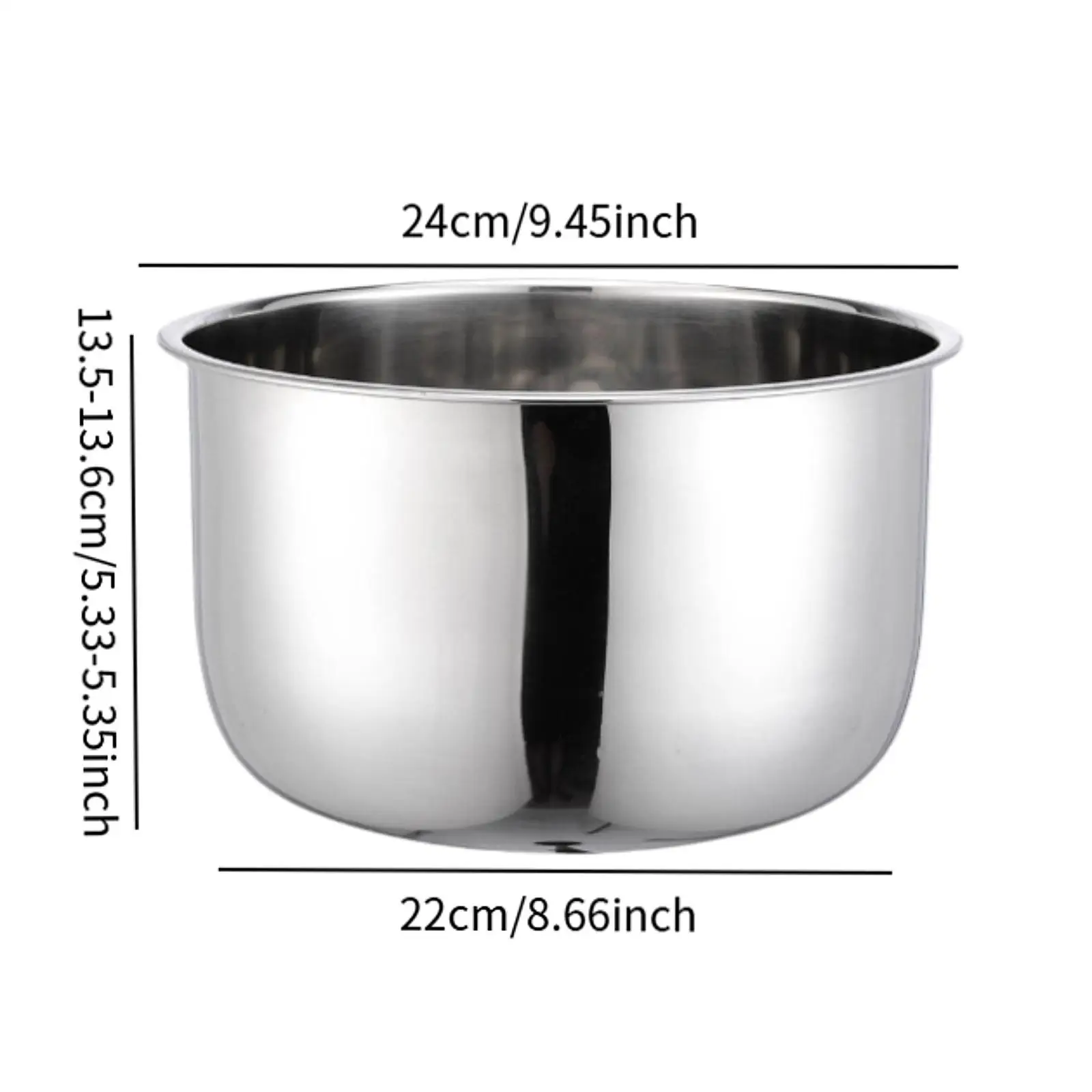 Rice Cooker Inner Pot Stainless Steel Cookware Multiuse Round Practical Kithcen Tool Stainless Steel Inner Pot for Restaurant