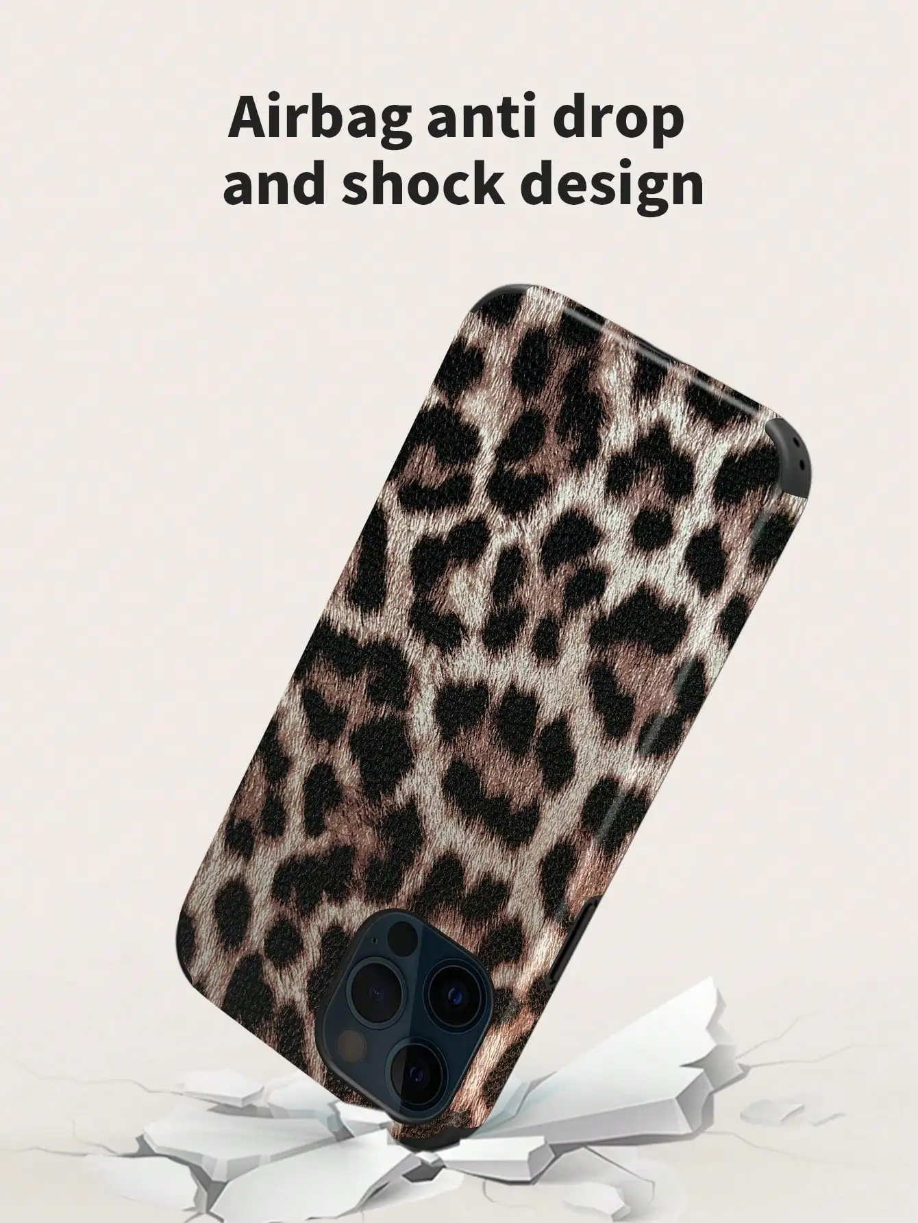 Luxury Double-layer Leopard Print PU Phone Case - Stylish Back Cover