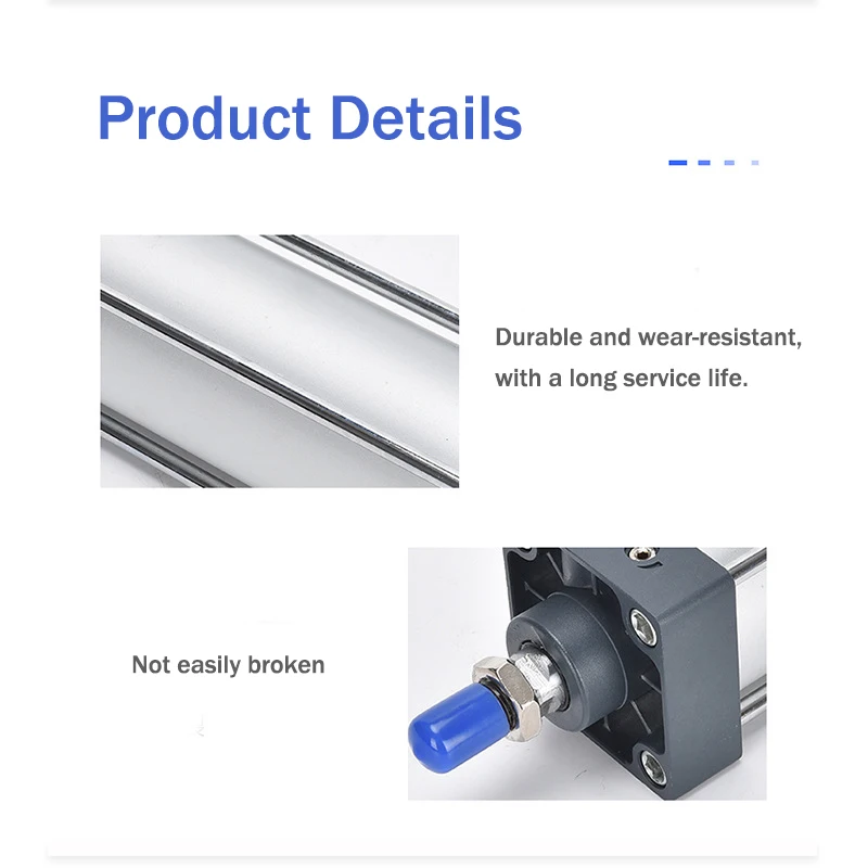 Pneumatic Cylinder Standard Pneumatic Cylinder SC32/40/50/63mm Bore Air Piston Double Acting 25-1000mm Stroke Aluminum Alloy Actuator Parts pneumatic cylinder