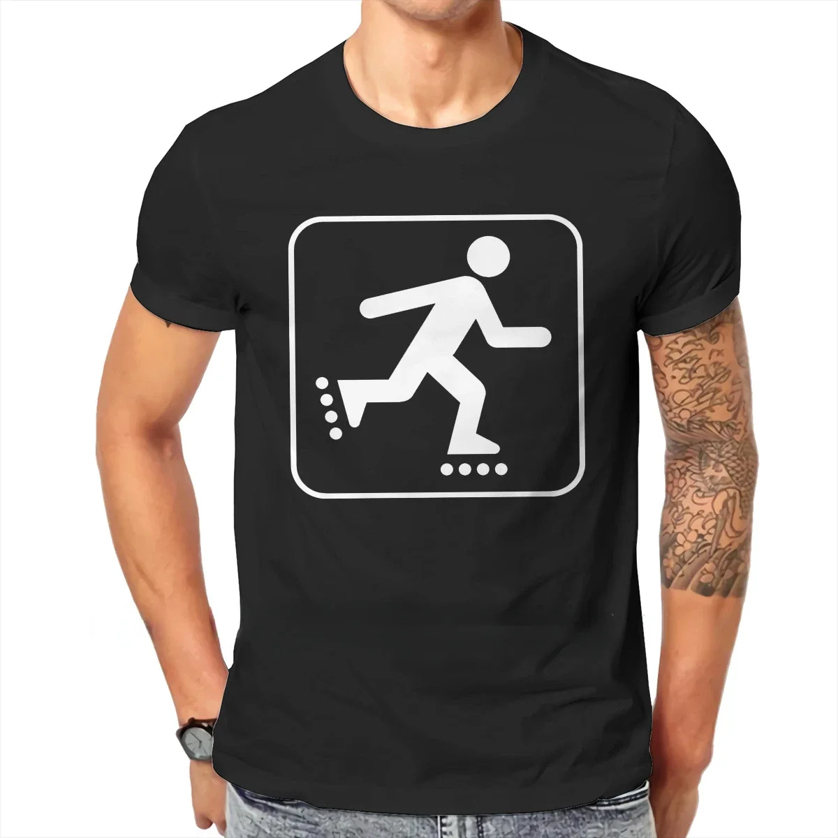Hipster T-Shirts Roller Skating Männer Haruku Pure Modal Atmungsaktiv Streetwear T Shirt Baumwolle O Neck_voghion.com