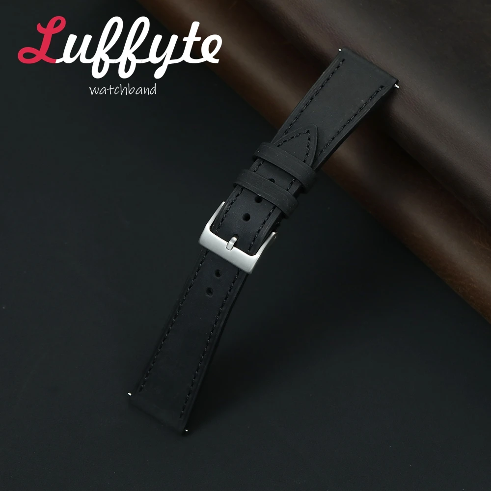 Premium Crazy Horse Leather Watchband - Multi-Color Replacement Wrist Straps
