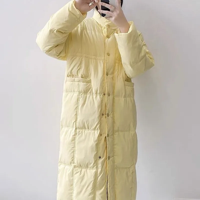 2023 New Women Down Jacket Winter Coat Female Mid Length Version Parkas Loose Fashion Outwear Leisure Time Versatile Overcoat