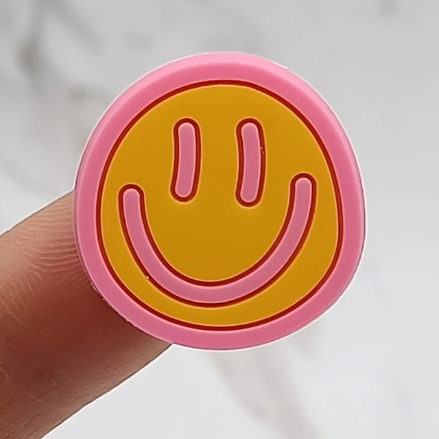 Single Sale Colorful Smiley PVC Shoe Buckle Accessories Funny DIY Shoes Decoration Fit Pins Jibz For Crocs Charms Kid Party Gift A