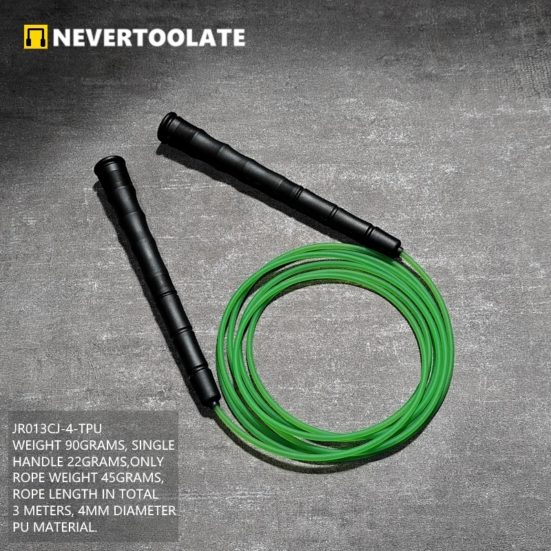 PU ROPE long PP handle 4mm speed freestyle skip rope jump skipping skill winter no tangle