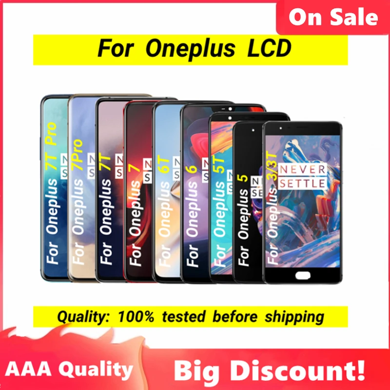 Оригинальный ЖК-дисплей для Oneplus 3 3T 5 5T 6 6T A3000 A5010 сенсорный экран дигитайзер