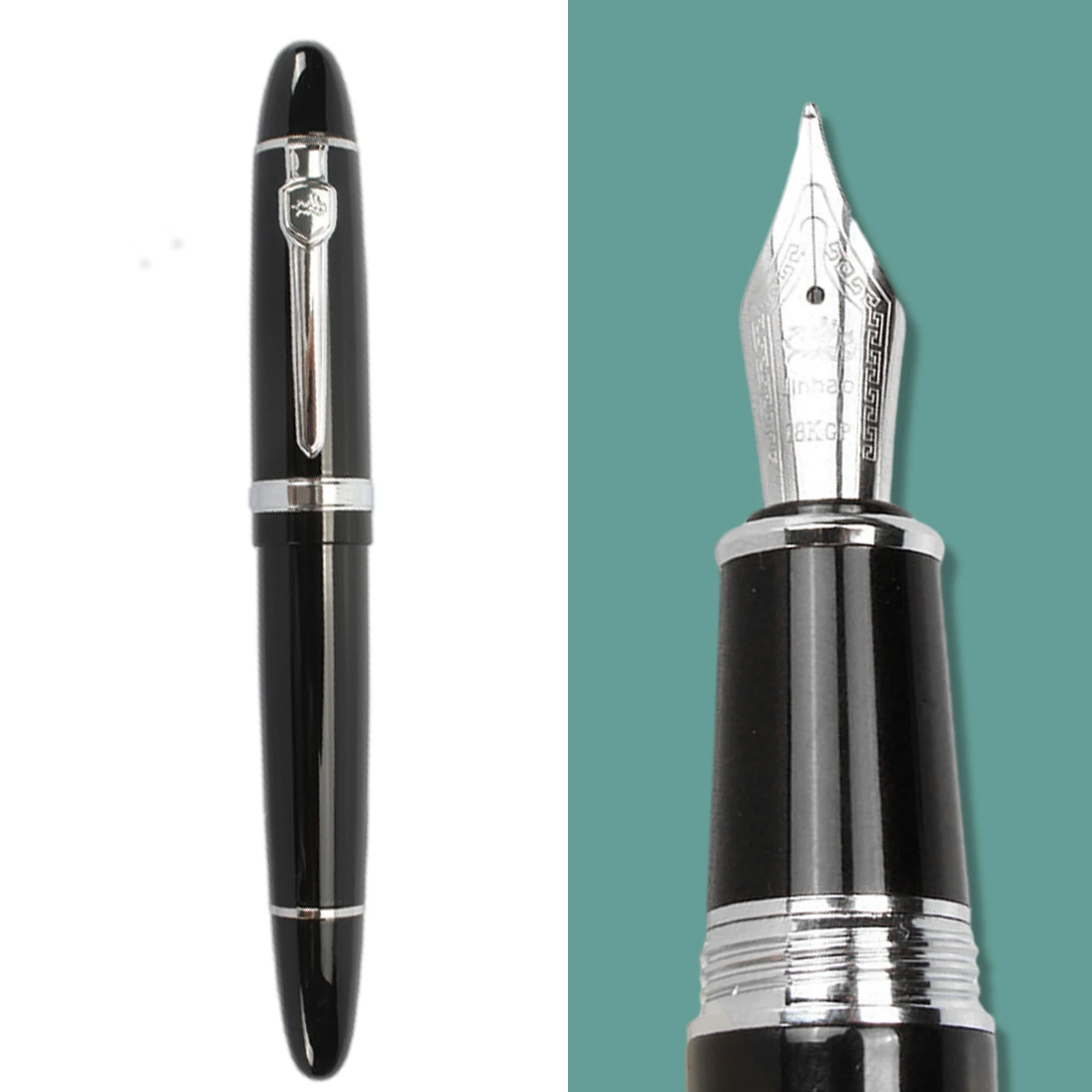 

Jinhao 159 черная перьевая ручка со средним перьевым дизайном, канцелярские принадлежности для офиса и школы, перо 0,5 мм