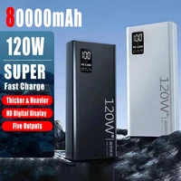 Xiaomi 80000mAh High Capacity Power Bank 120W Fast Charging Powerbank Portable Battery Charger For iPhone Samsung Huawei 1