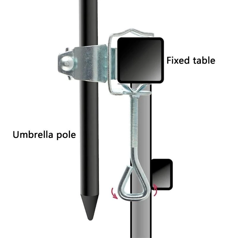 Steel Umbrella Mount Bracket Outdoor Garden Balcony Parasol Clamps for Beach Trip and Patio Use with Adjustable Features 37JD umbrella holder