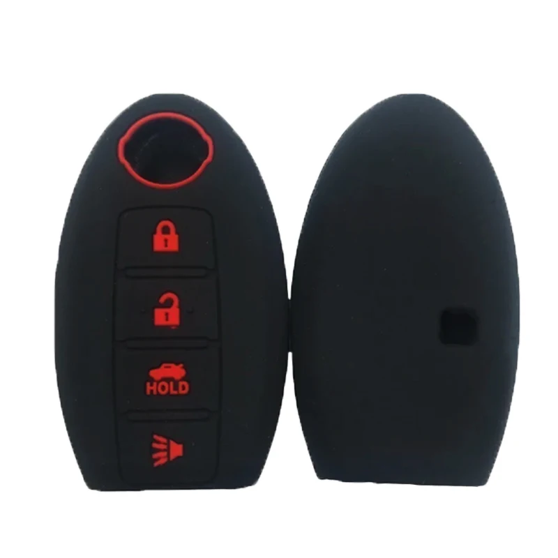 Premium 4-Button Silicone Car Keycase Accessory