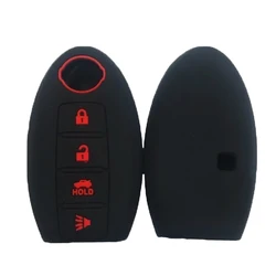 Premium 4 - Button Silicone Car Keycase Accessory (Black (red))