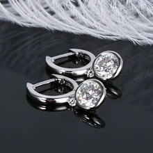 IOGOU Modern 2022 Hoop Earrings for Women 6.5mm Real Moissanite Dangle Huggie Drop Earrings Silver 925 Original Jewelry for Girl