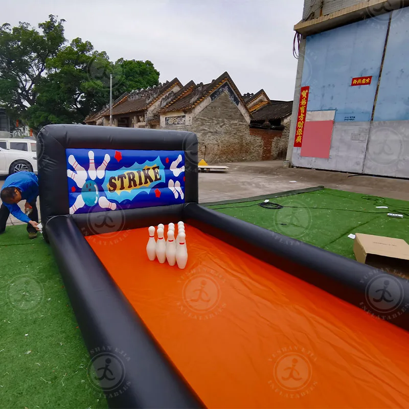 Commercial Double Track Strike Bowling Lane Sports Equipment Games Inflatable Bowling Sports Set for Party Rental/Sale