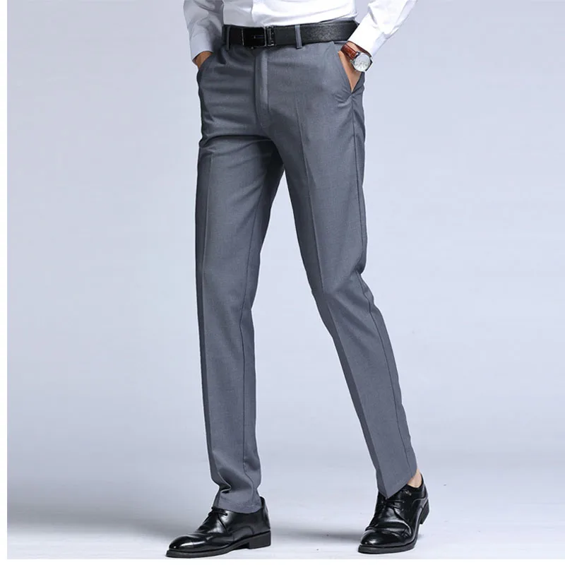 Casual men's dress pants Straight suit pants Men's business men's pants Black slim men's formal dress elegant and generous