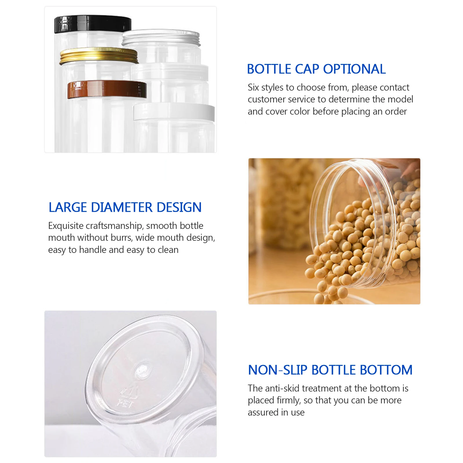 50ml/100ml/150ml/200ml/300ml Plastic Jar With Lid Screw Iron Transparent Container Empty Cosmetic Cream Powder Jar Vanity Box 5