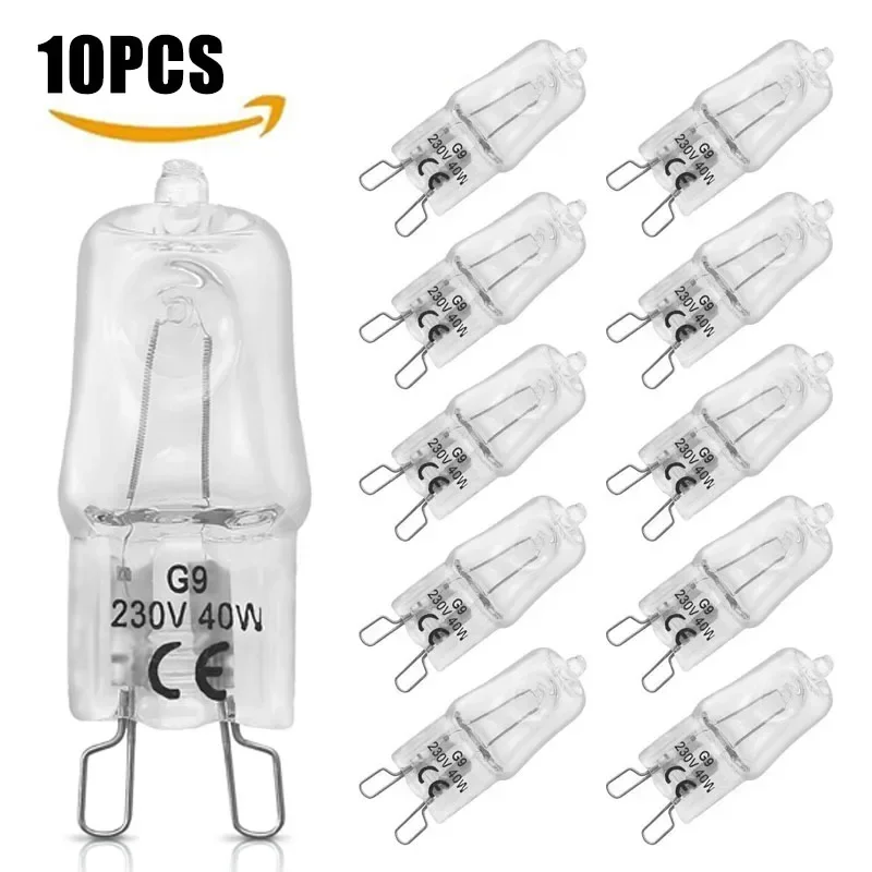 2/10PCS 40W LED Halogen Lamp Beads 220-230V Indoor Lighting Bulb G9 High Temperature Inserted Beads Crystal Halogen Bulb Lights 20w 10pcs clear jc type halogen bulb inserted beads crystal 12v g4 indoor lighting ultra low price warm light bulbs super bright