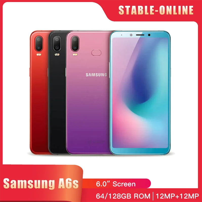 

Original Samsung Galaxy A6s G6200 4G LTE Mobile Phone Dual SIM 6.0" 6GB RAM 64GB/128GB ROM CellPhone OctaCore Android SmartPhone