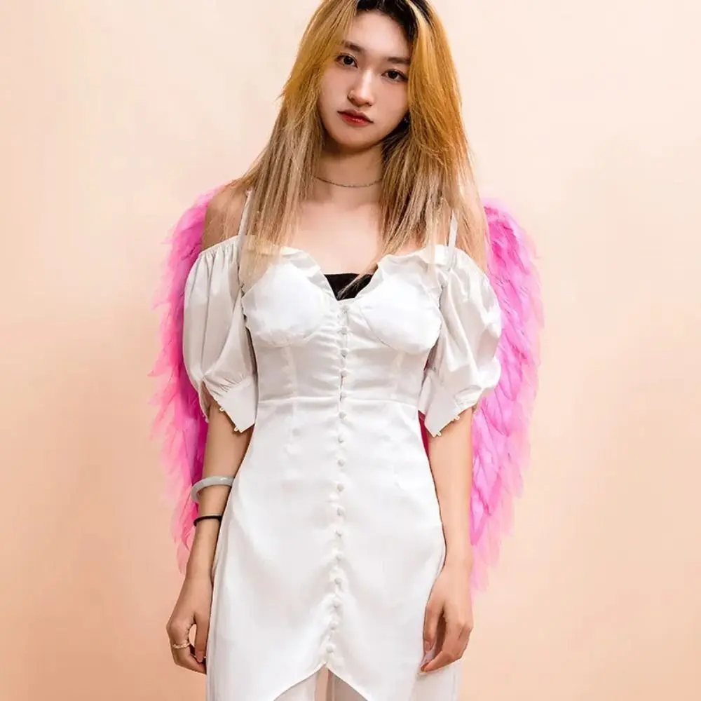 Creative Feather Wings Party Props Handmade White Black Pink Cosplay Little Wings Halloween Christmas Party Angel Wings