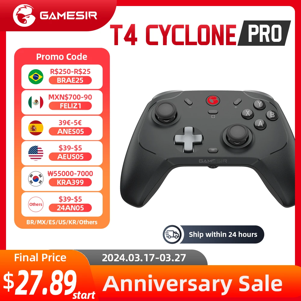 Controller Wireless GameSir T4 Cyclone Pro - Per PC, Switch, Android, IOS E Steam