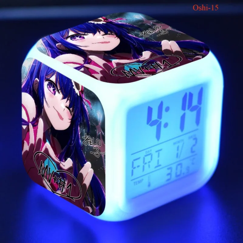 OSHI NO KO Hoshino Ai Led Clock Night Light 7 Color Alarm