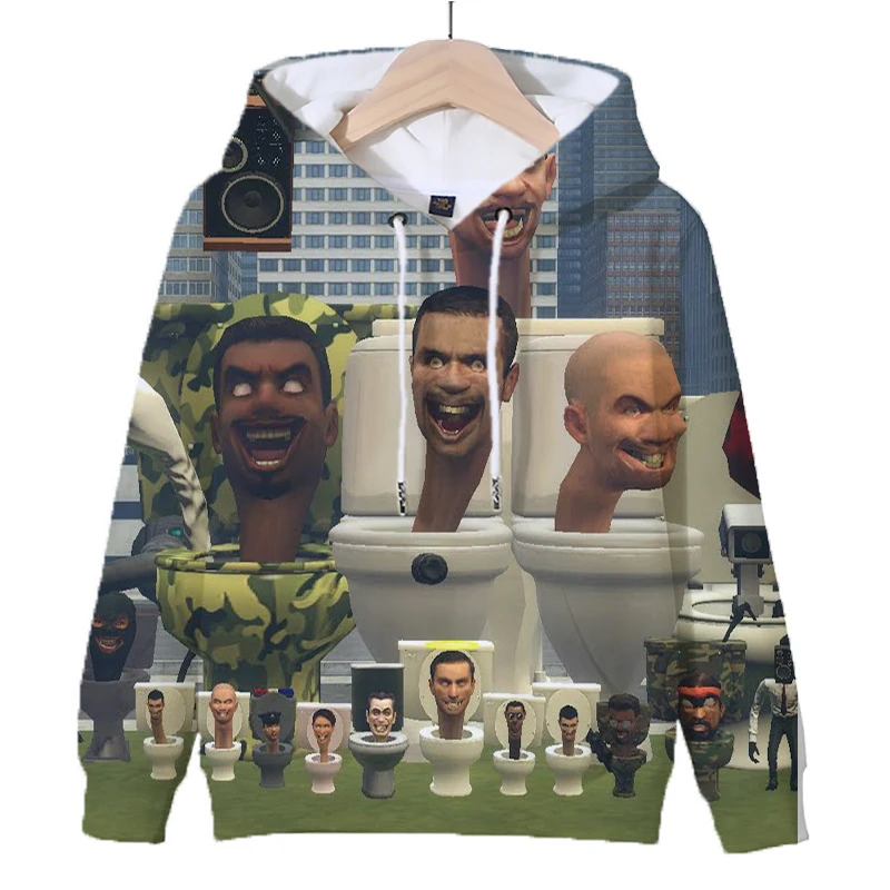 thumbnail image 1 of Sudadera con capucha de juego caliente Skibidi Toilet para hombre, sudaderas con capucha casuales con estampado 3D de dibujos animados para hombre, jerséis de manga larga de talla grande, ropa deporti, 1 of 5