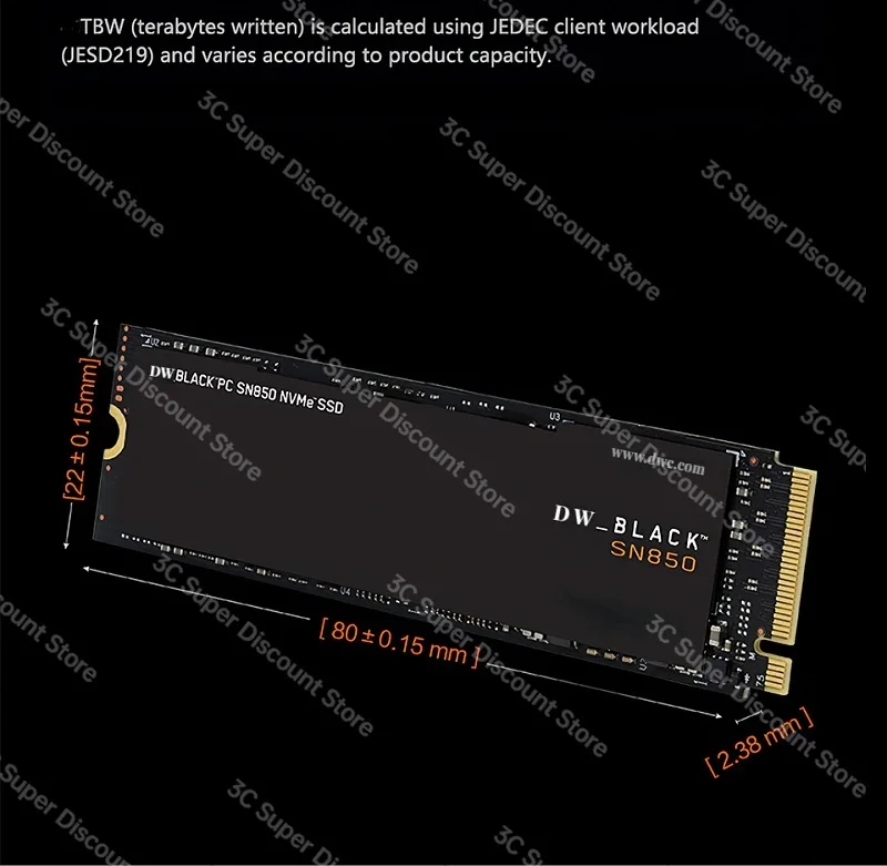 100%  DW SN850X NVMe SSD, 1TB, 2TB, 4TB, 8TB,  ̹ ָ Ʈ ̺, PCIe 4.0 M.2 2280, ִ 7300 MB/s  PS5