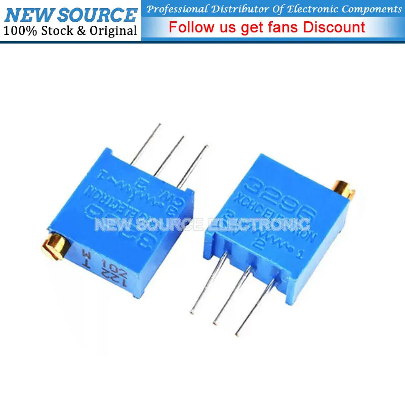 13values*2PCS 3296W Potentiometer 100R 200R 500R 1K 2K 5K 10K 20K 50K 100K 200K 500K 1M Variable Resistors Set Newsource