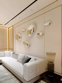 Hotel Wall Accents Imitation Stainless Steel Pebble Wall Living Room Creative Water Drop Decorative Artwork Wall Decoration