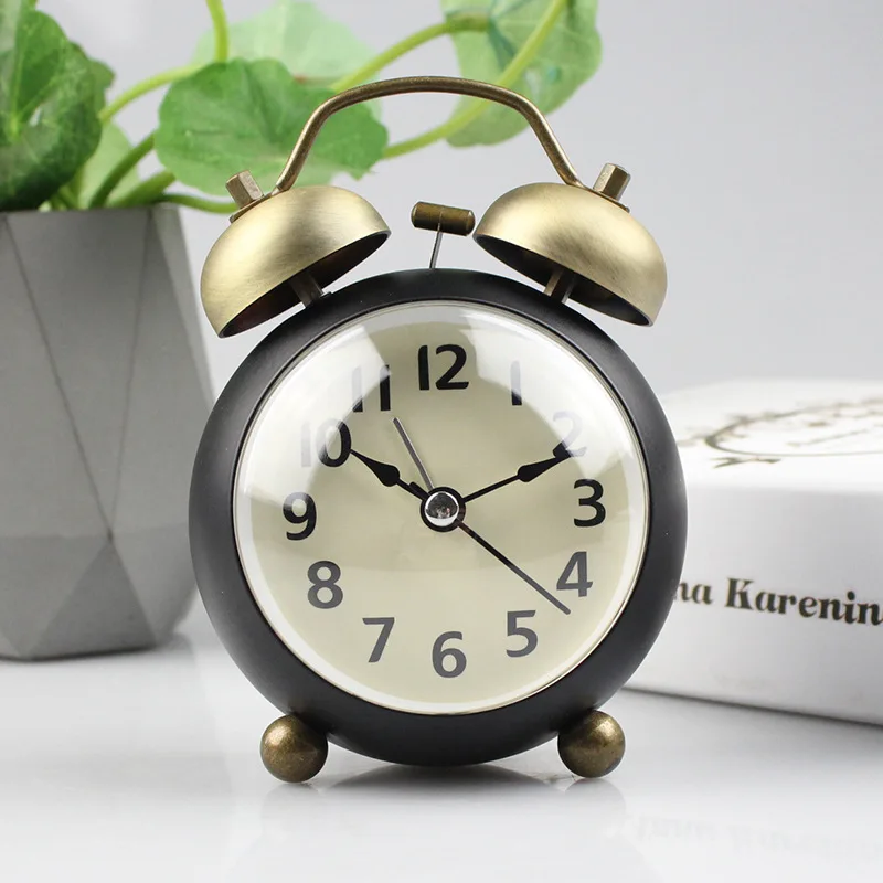 

Large Ringtone Convex Ringing Alarm Clock for Children, Student Home, Bedside Silent Scanning Second Night Light Clock