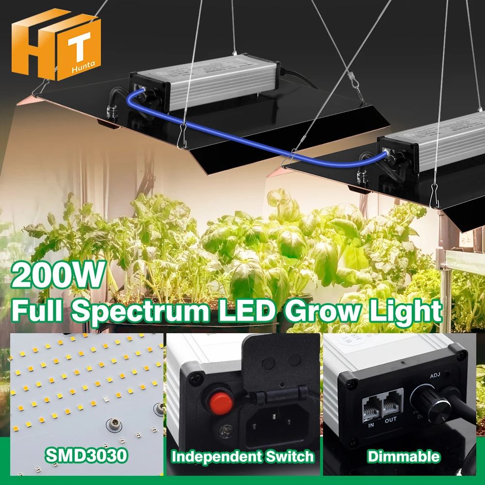 200W Full Spectrum LED Grow Light SMD3030 UV 395nm High PPFD LED Chip ...
