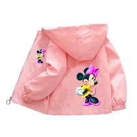 Frozen Spring Girl Elsa Princess Jacket Kids Toddler With Hooded Collar Long Sleeve Casual Clothing Children Mickey Minnie Coat 5