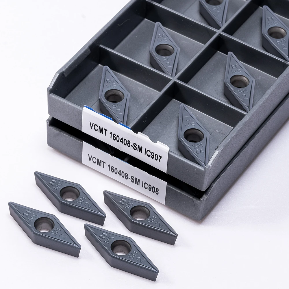 

VCMT160404 VCMT160408-SM IC907/ IC908, карбидная вставка, внешний токарный инструмент, Высококачественная токарная вставка, токарные инструменты с ЧПУ
