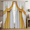 2pcs European Style Retro 3D Printed Translucent Curtains Multi-scene Polyester Rod Pocket Decorative Curtains For Living Room 1