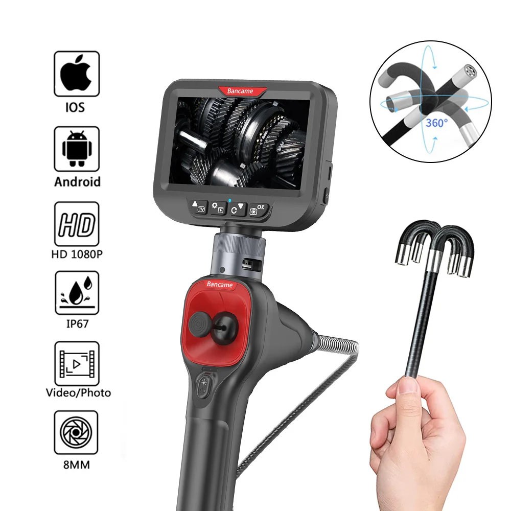 Камера-Эндоскоп Промышленная, 4,3 дюйма, 8,5/6 мм, 360 °