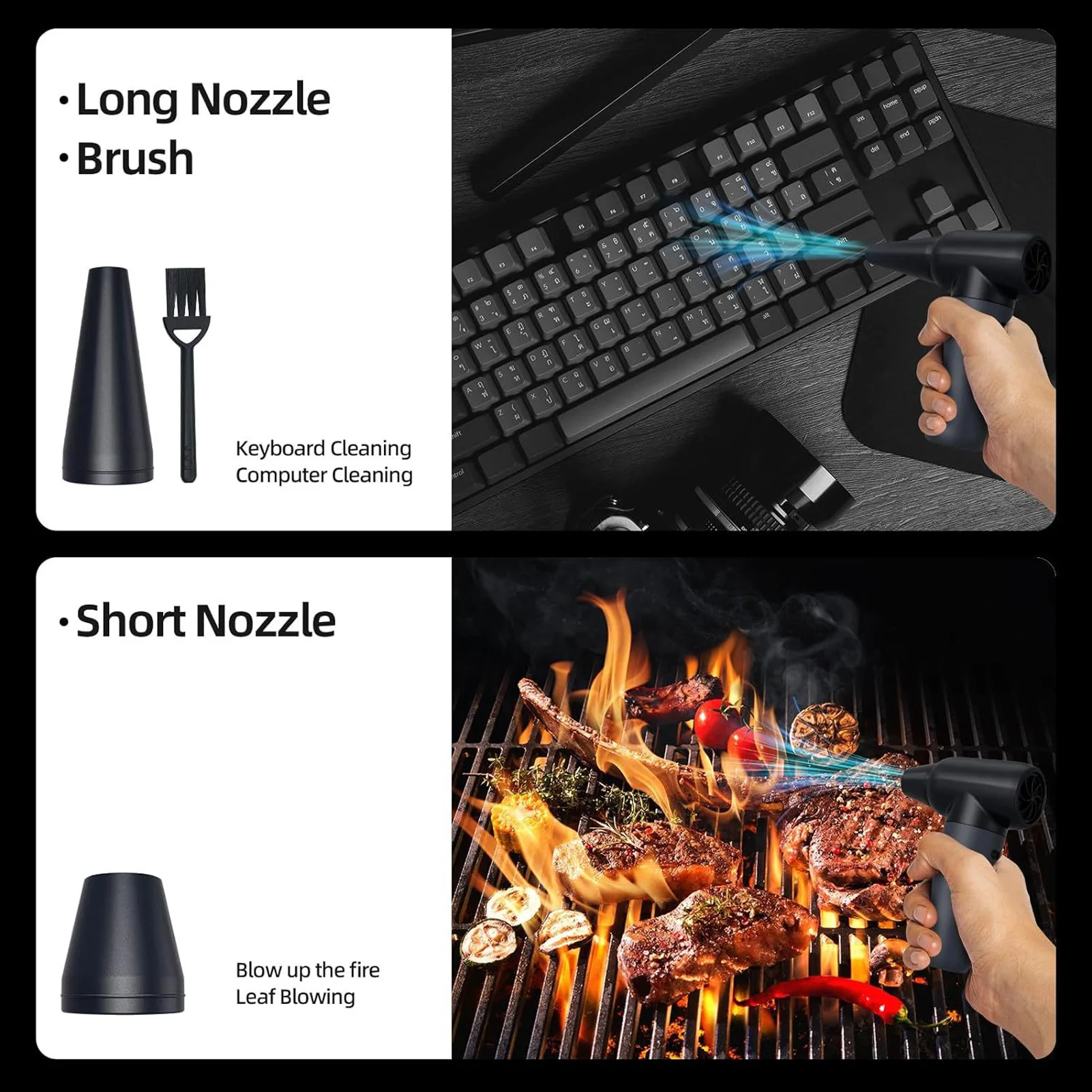 180000RPM Jet Dryer Blower 3 Wind Speed Portable Electric Air Duster for Car Dry Keyboard Computer Cleaning Camping