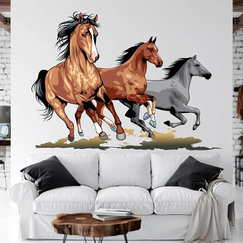 Wall Stickers Toilet Stickers M500 Beautiful Horse Wall Sticker Bathroom Toilet Decor Living Room Cabinet Refrigerator Home Decoration Decals