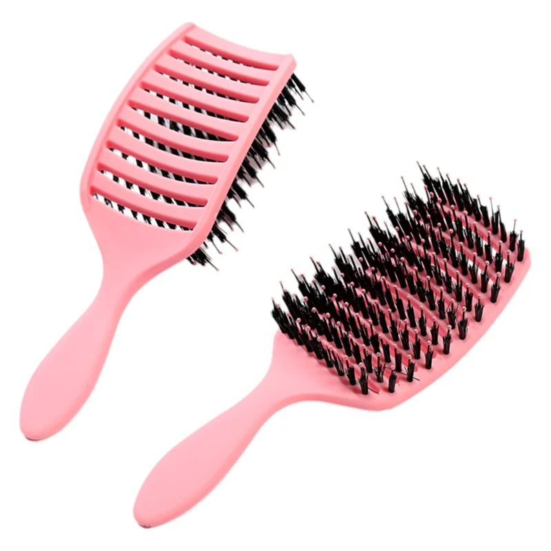 여성용 하이 스컬 베이스 플러피 리브 본 콤 마카롱 속이 빈 빗 큰 아치형 헤어라인 마사지 빗 미용실용 실용적인 빗
