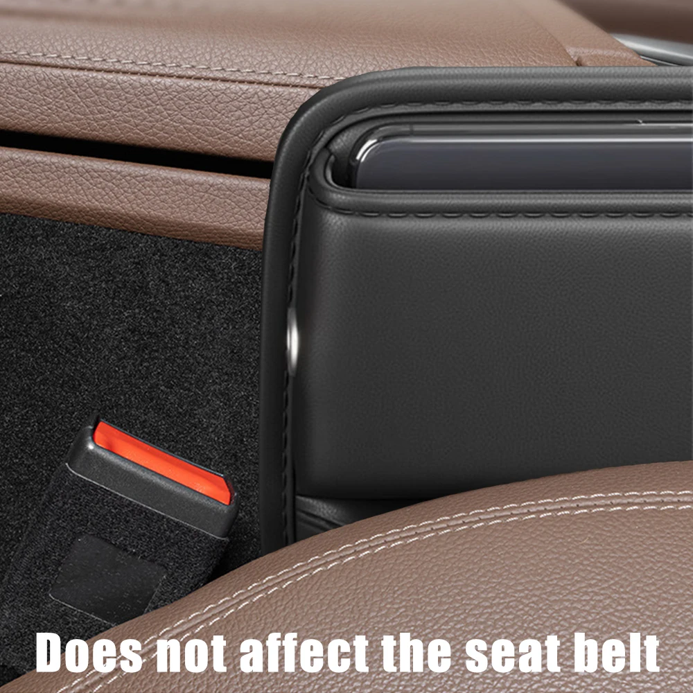 Auto Console Side Storage Box Pu Leather Car Seat Gap Organizer with Cup Holder for Cellphones Car Interior Accessories