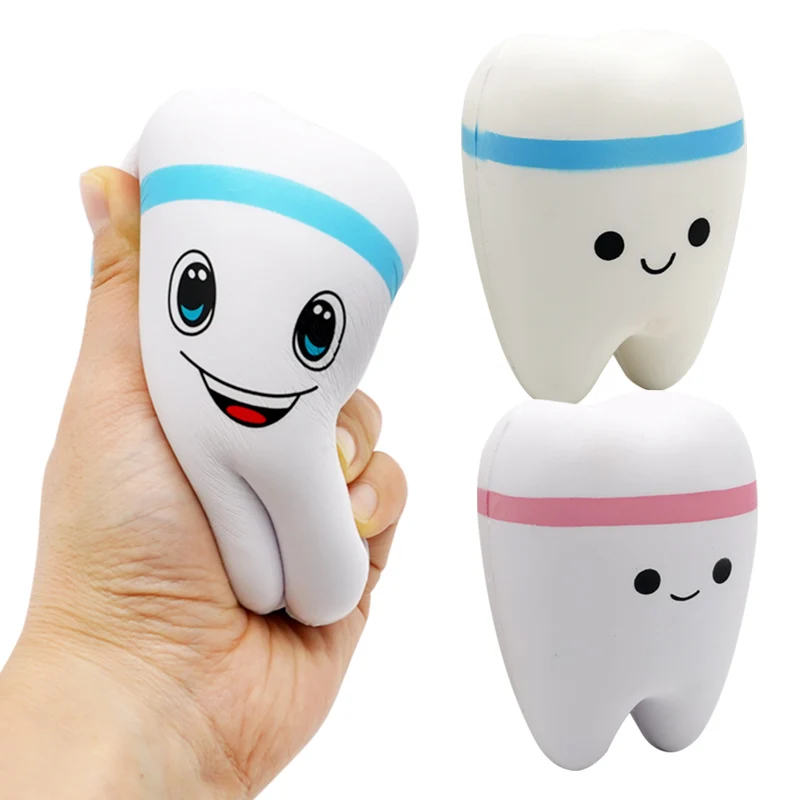치아 모양 장난감 어린이를위한 느린 상승 스트레스 선물 귀여운 만화 Squishy Squish Antistress 어린이 장난감 치과 의사 선물