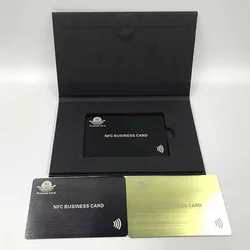personalizzato. Biglietto da visita associativo in metallo Nfc 213 215 personalizzato di alta qualità con scatola