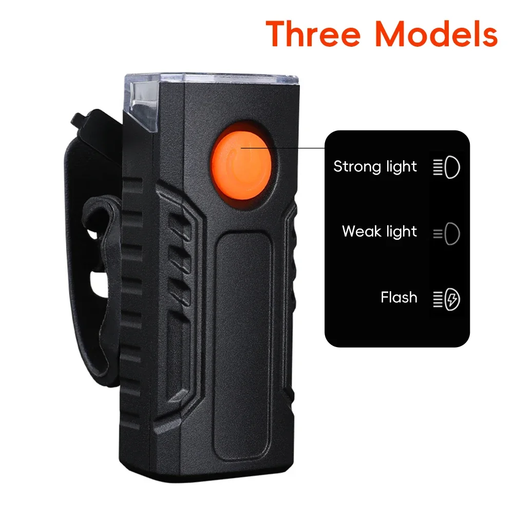 Bicycle Front Light USB Rechargeable Mountain Bike Light Waterproof 3 Modes Flashlight Super Long Battery Life Bike Accessories